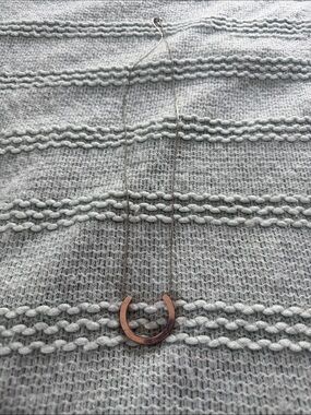 Minimalist Horseshoe Pendant Necklace in Rose Gold Tone